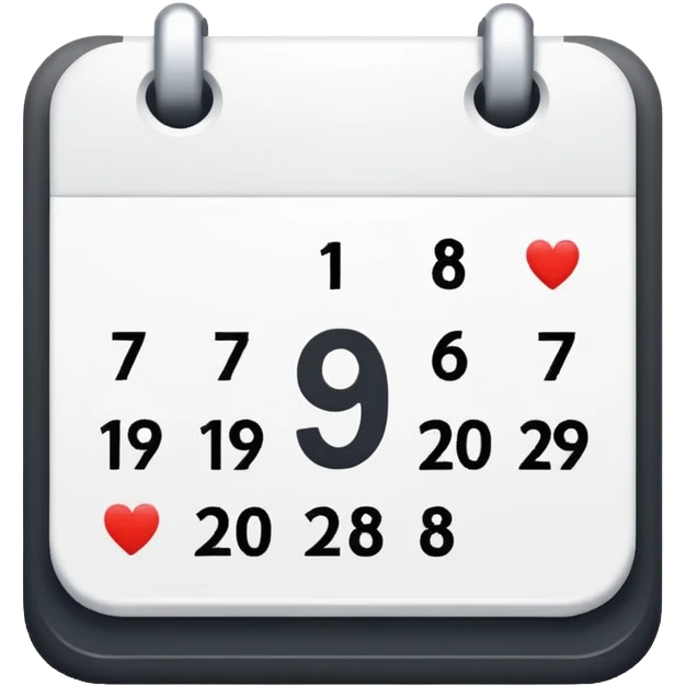 white date calendar with number 29 emoji