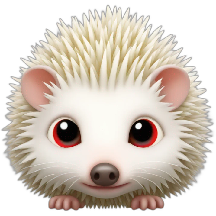Hedgehog albino red eyes full body emoji