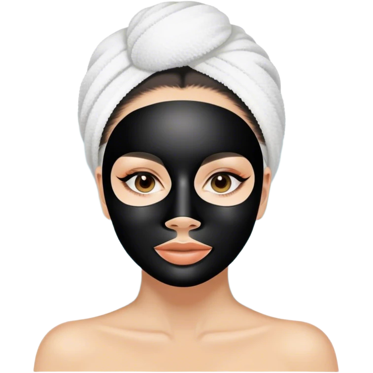 Lady with black full face mask spa emoji