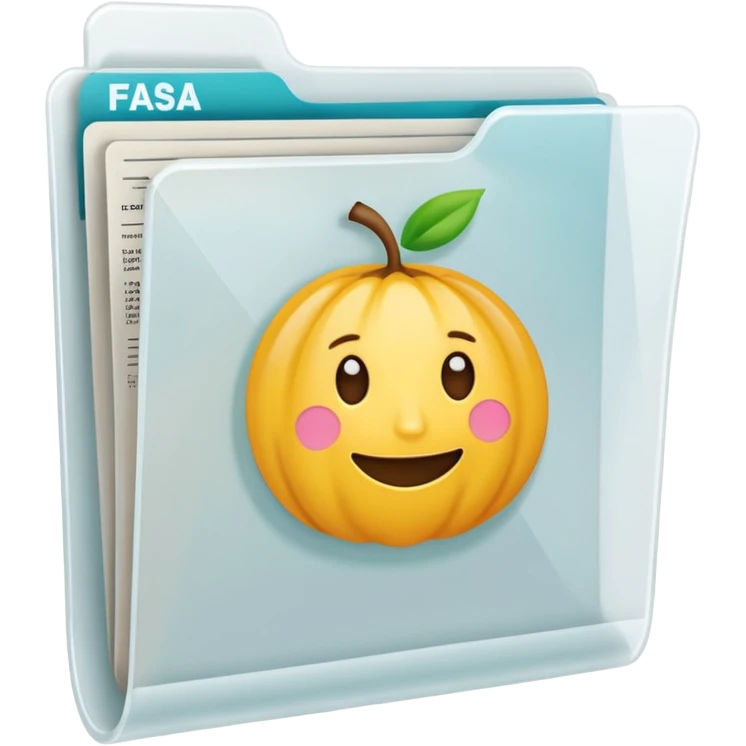 FAFSA info file - Transparent translucent plastic white folder emoji