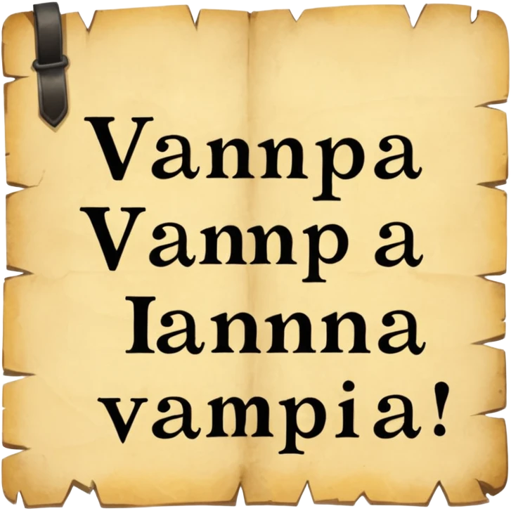 Text VAMPA written on old pergamin emoji