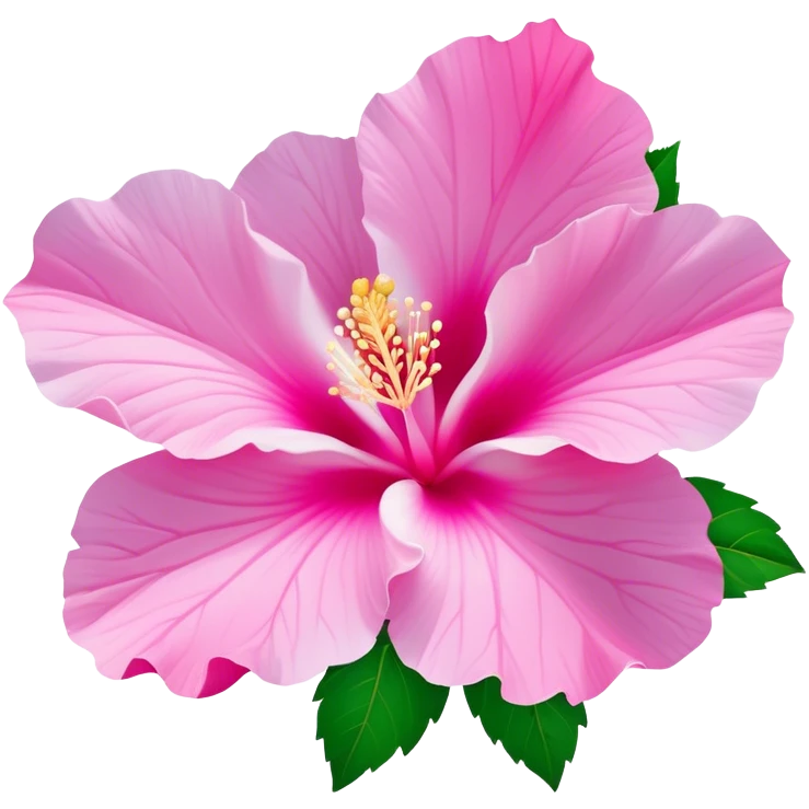 Cinematic Realistic image of a Mugunghwa flower (Rose of Sharon), rendered with delicate petal textures and vibrant pink hues, set against a minimalist background with gentle, diffused lighting that highlights its national significance emoji