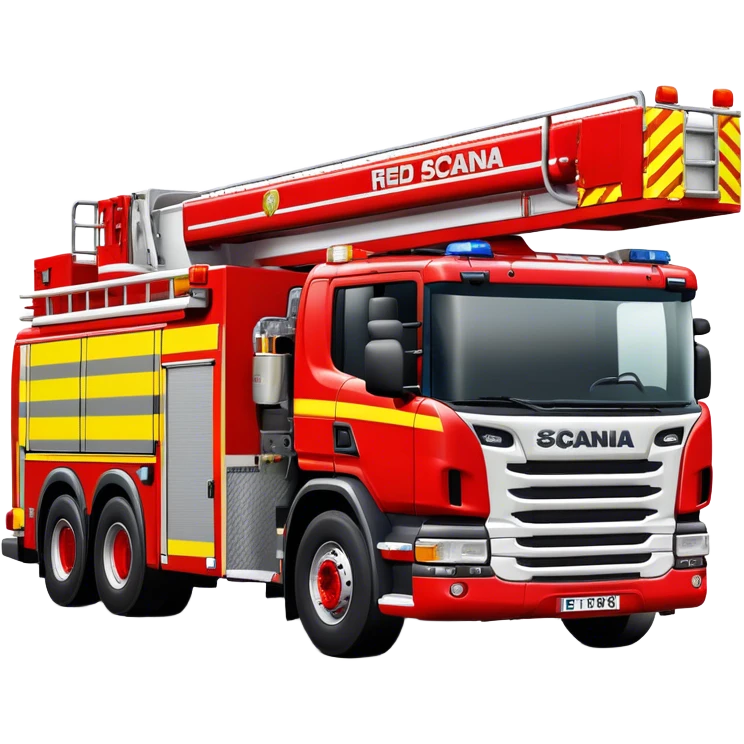 Fire Truck - Scania P320 Fire Truck (Model Year: 2015) (Iconic Colour: Red with white and yellow stripes) emoji