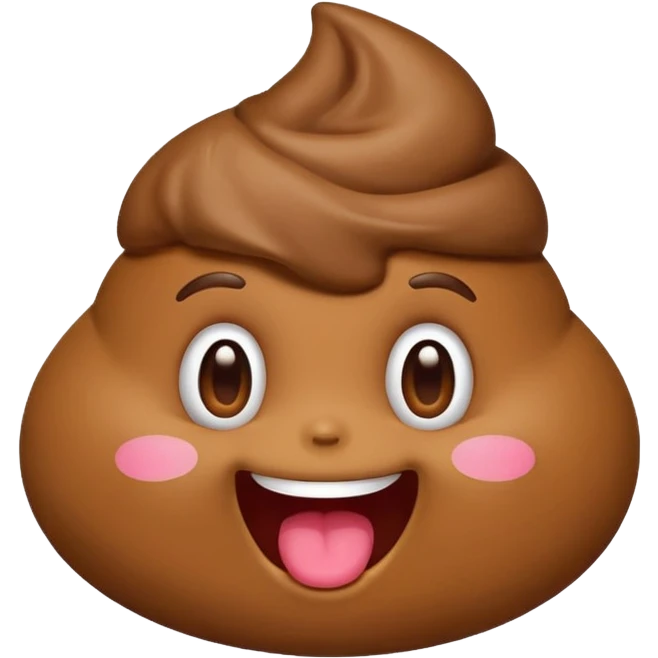 cartoon poop emoji with a cute face blowing a kiss, playful and lighthearted emoji