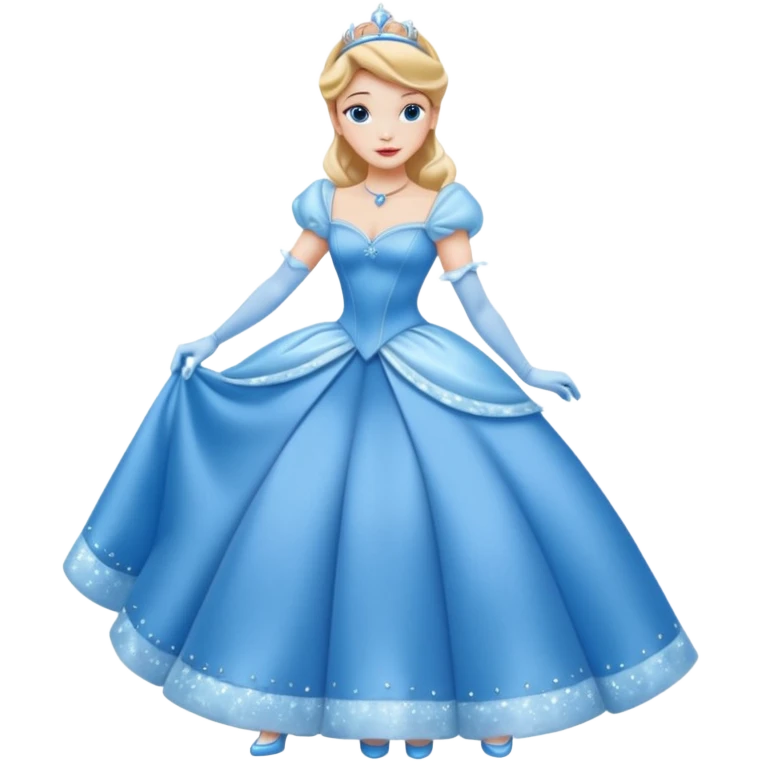 Princesa cinderella Disney com vestido grande e cheio emoji
