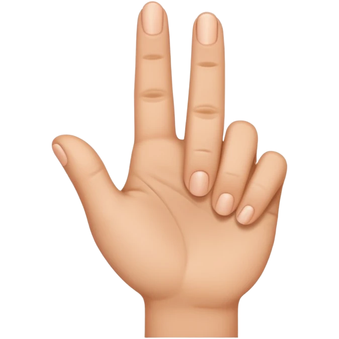 create a 2 fingers down, thumb tucked in between hand emoji