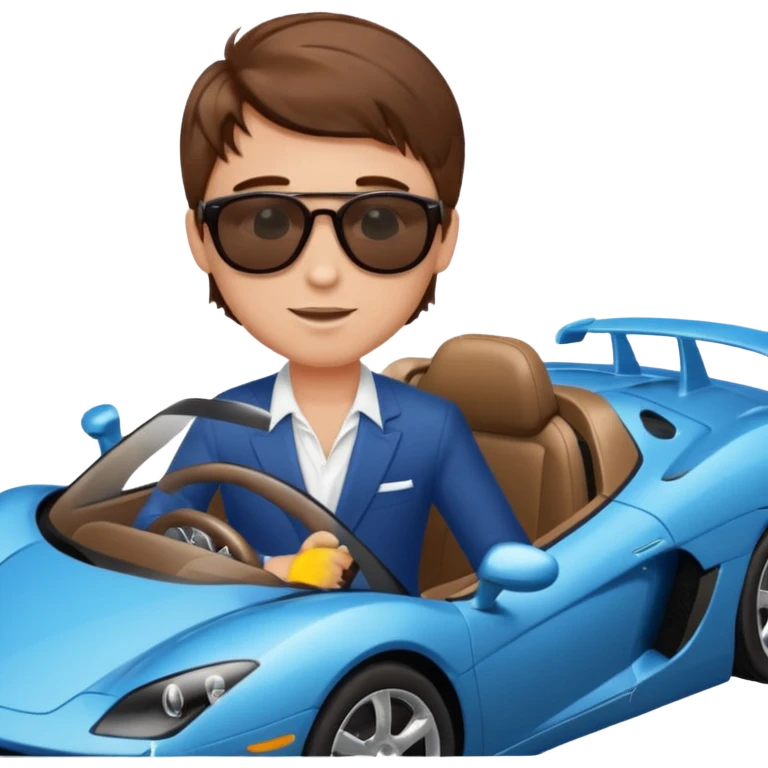 A rich boy in the super car  emoji