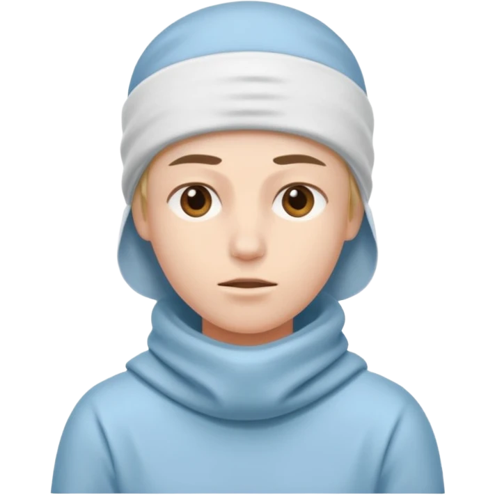 A person with headaches and a cold pack on the head emoji