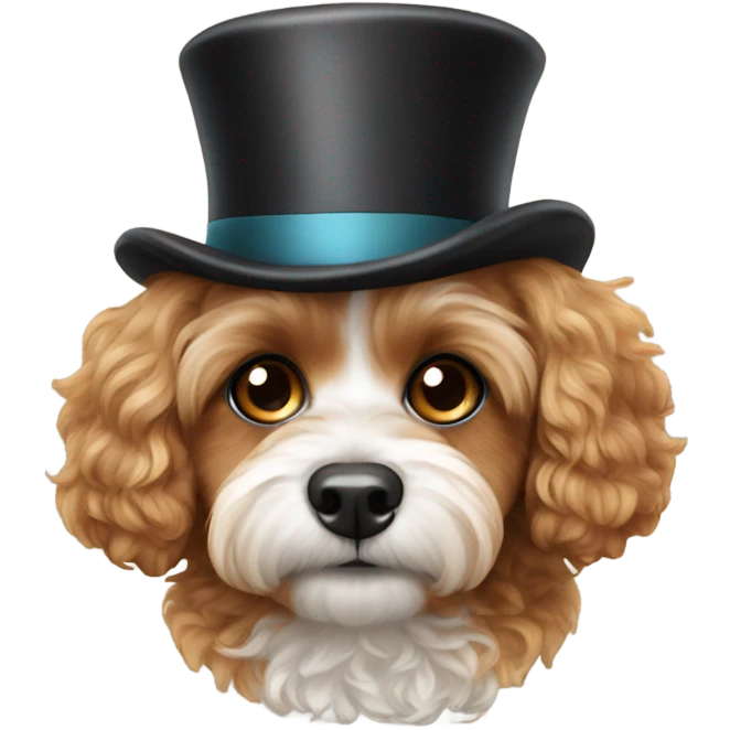 cavapoo with a top hat emoji