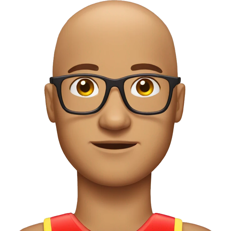 bald lifeguard wearing glasses emoji