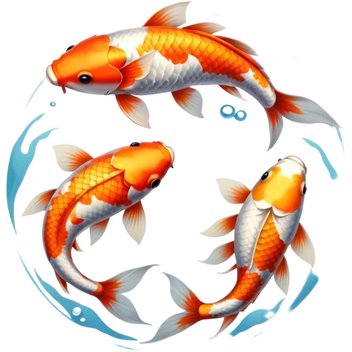 Two koi fish swimming Pisces symbol emoji