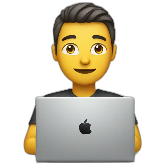 programmer on front of laptop emoji