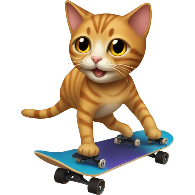 Cat riding a skateboard emoji