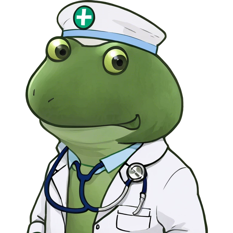 bufo wearing a doctor outfit emoji