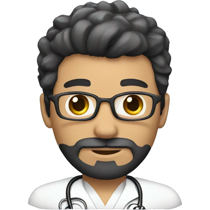 male doctor with black beard and a crown emoji