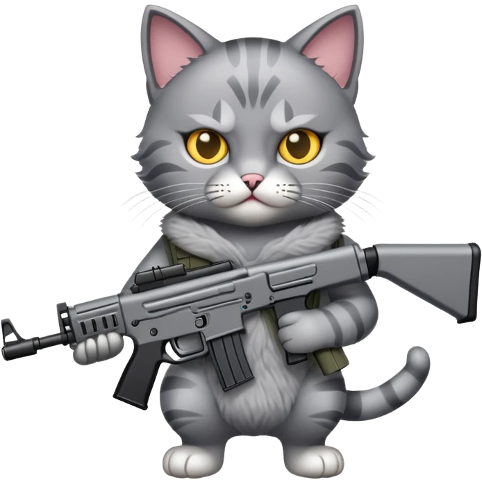 Cat with assault rifle  emoji