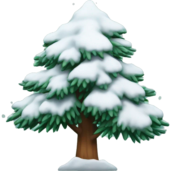 Snow on pine tree emoji