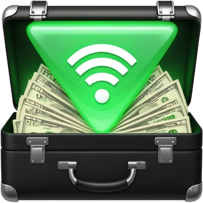 open wifi money filled briefcase emoji