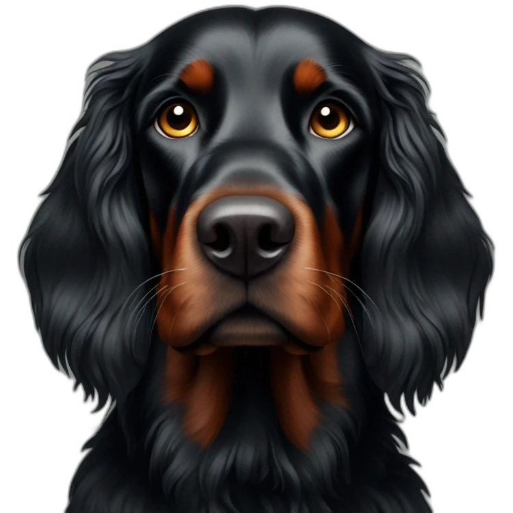 one black Irish Setter looking off to his left emoji