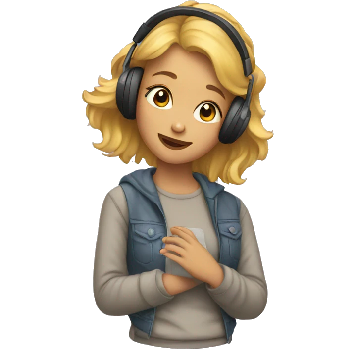 Girl listening to music  emoji
