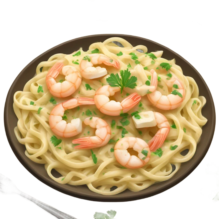 Shrimp Alfredo Ana garlic bread  emoji