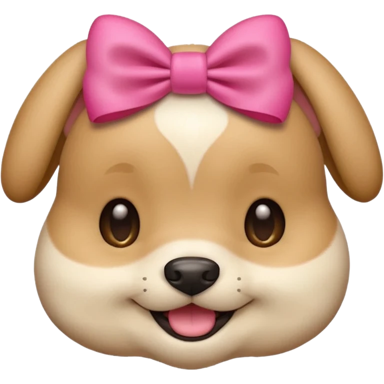 This puppy HEAD 🐶 with a pink bow, please in apple ios emoji stylem emoji