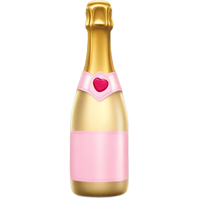 A champagne bottle with a light pink label emoji