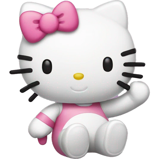 hello kitty doing a peace sign emoji