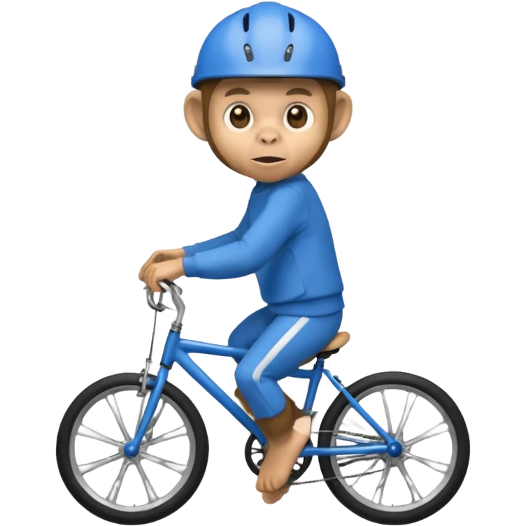 monkey wearing blue bicycle helmet, sweatshirt emoji