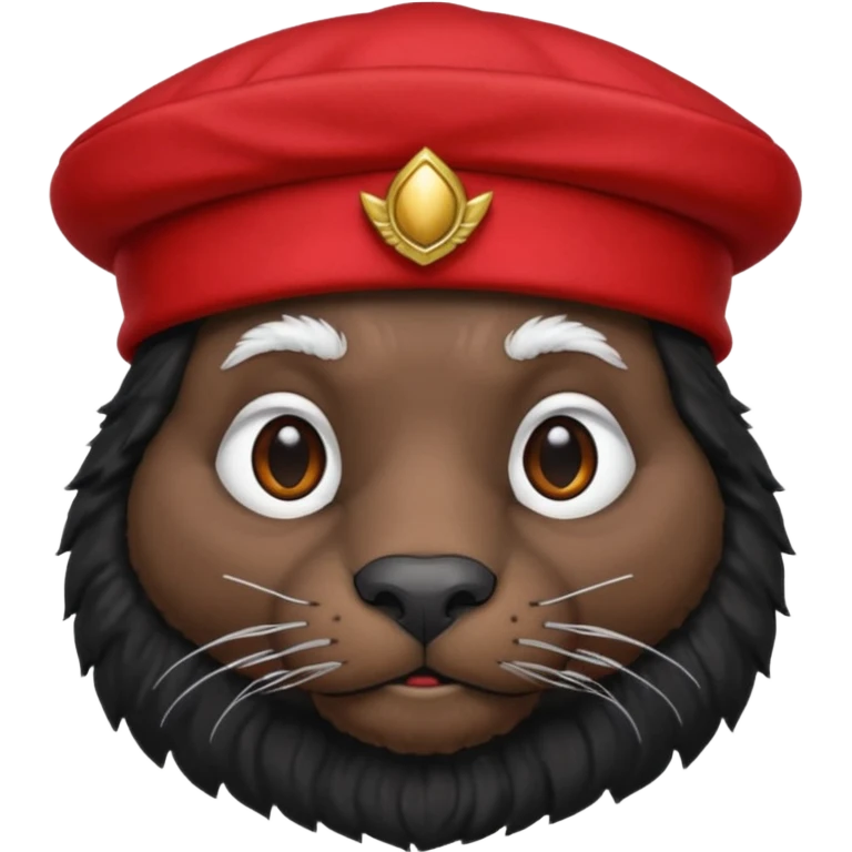 black suited old animal with red fes hat emoji