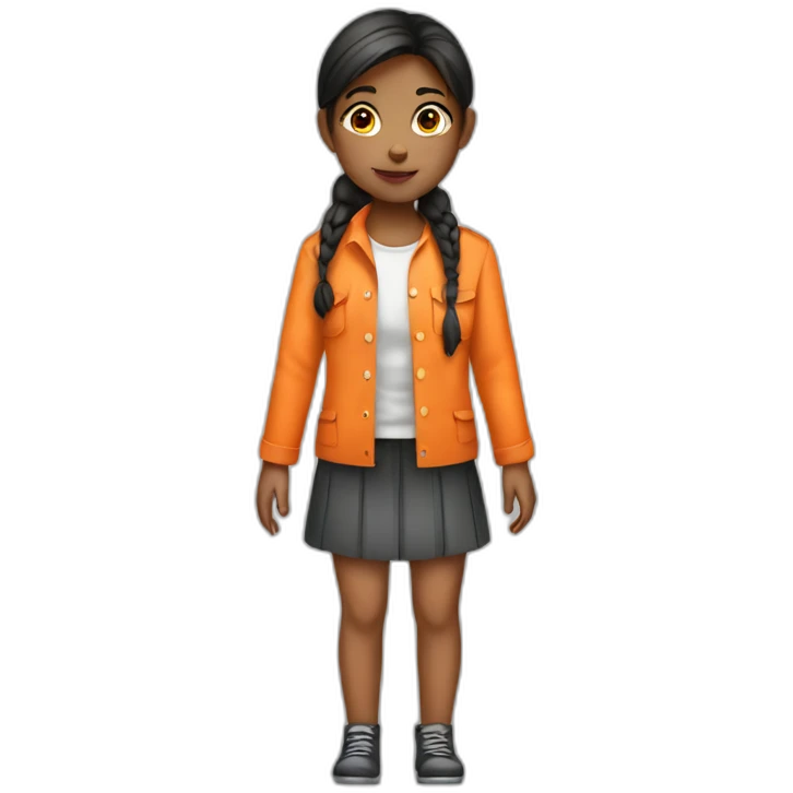 Girl Prisoner with orange shirt emoji