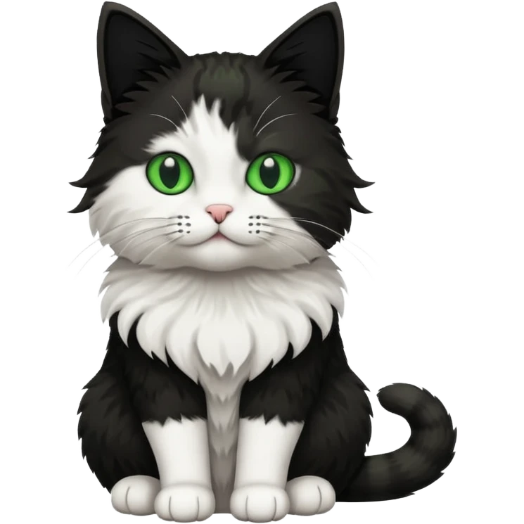 cat white and black  emoji