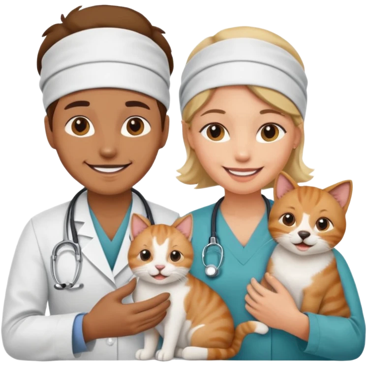 doctors with bandanas cat or dog emoji