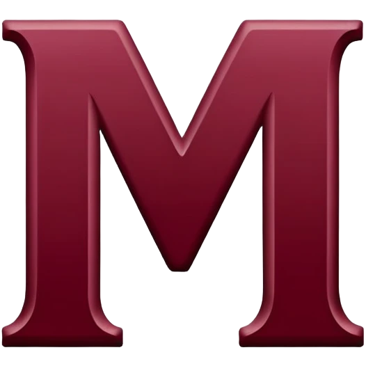 Letter M in maroon color emoji