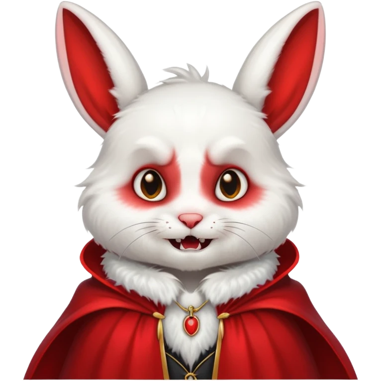  {
      "type": "object",
      "look": "rabbit in red collar cloak",
      "description": "a fluffy vampire rabbit wearing a red collar cloak"
    } emoji