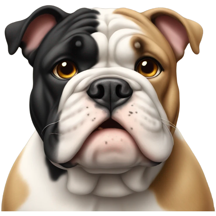 British bulldog black white tan emoji