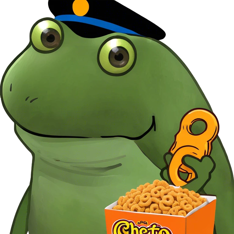 Cheeto next to cheerio emoji