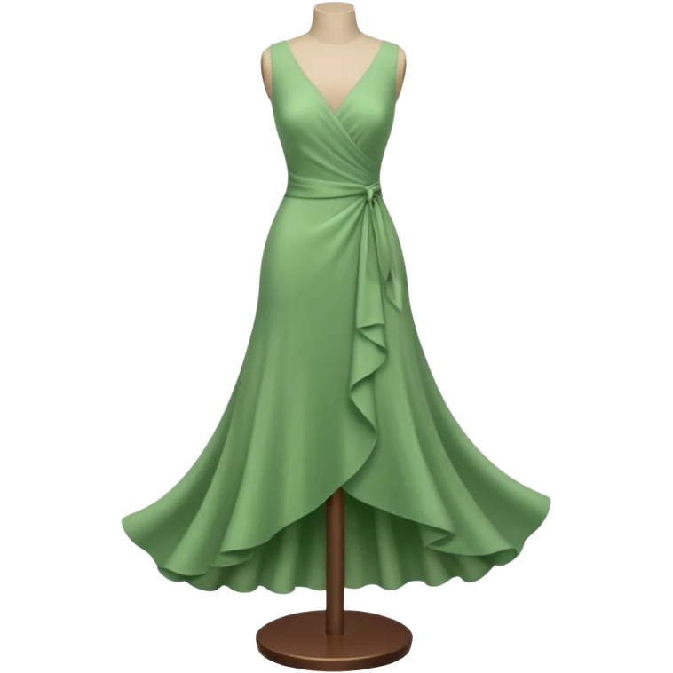 dress mannequin with green dresss emoji