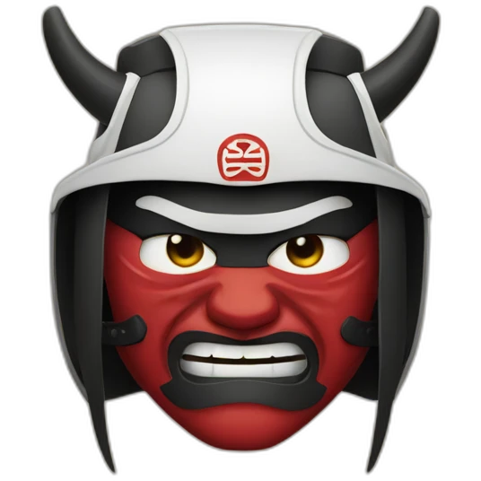 Samurai avec Masque oni emoji