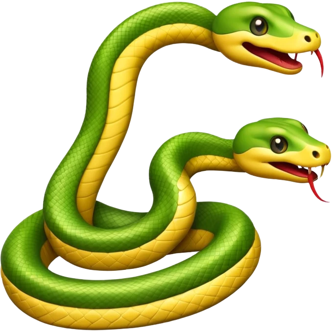 long playful cartoon snake emoji, stretched and funny emoji