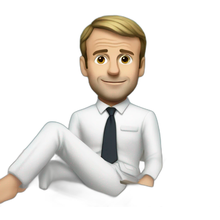 Emmanuel Macron at the pool emoji