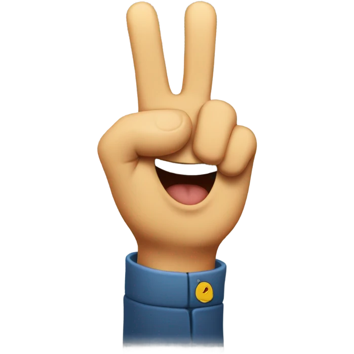 Smiling with the middle finger emoji