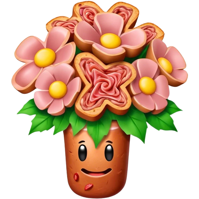 spam meat melted flower bouquet  emoji