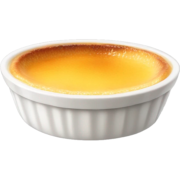 Creme brulee in white ceramic bowl emoji