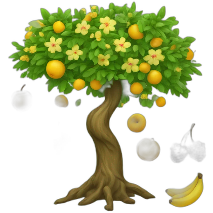 tree and flowers and fruits emoji