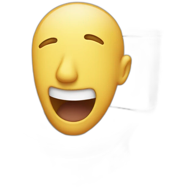 A man’s head popping out of a toilet emoji