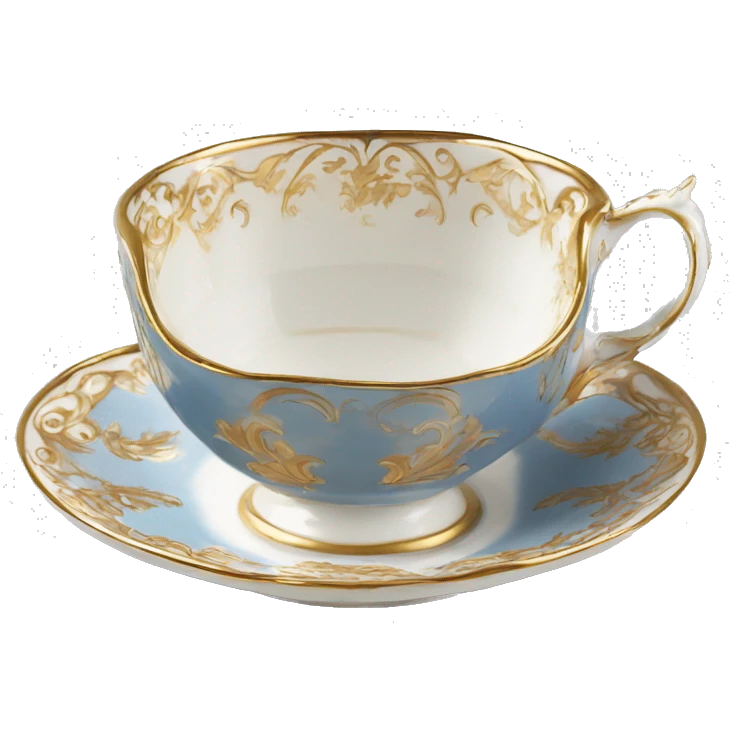 victorian porcelain tea cup detailed with gold  emoji