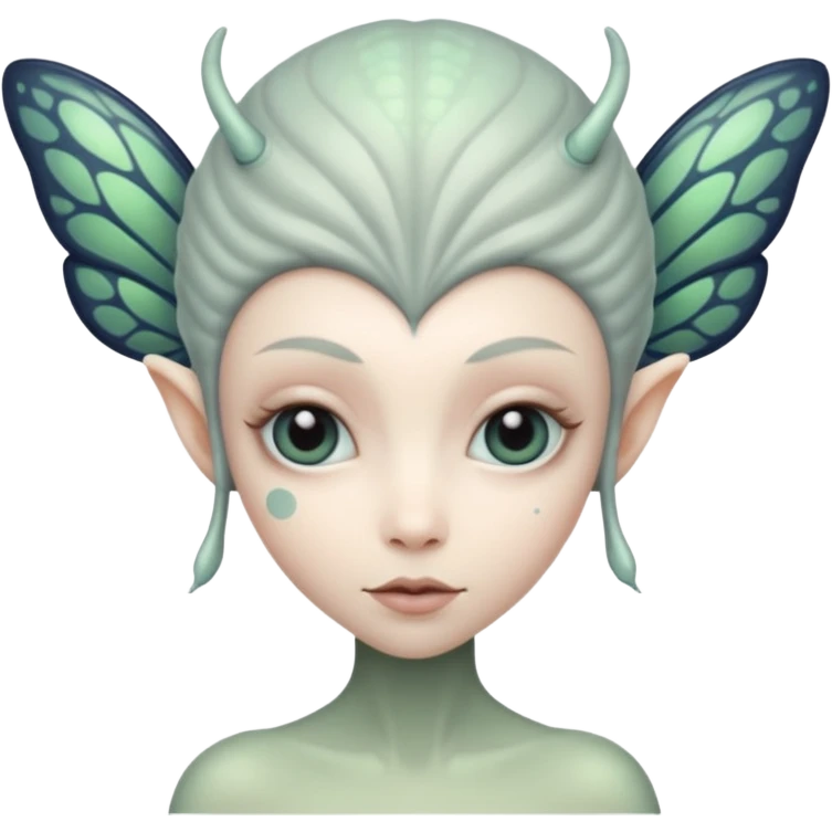 Patterned Grayish Stylish Alien-fairy emoji