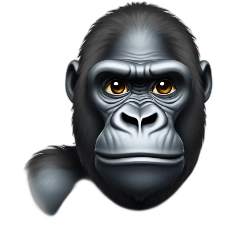 gorilla with it's hand at its forehead like a salute emoji