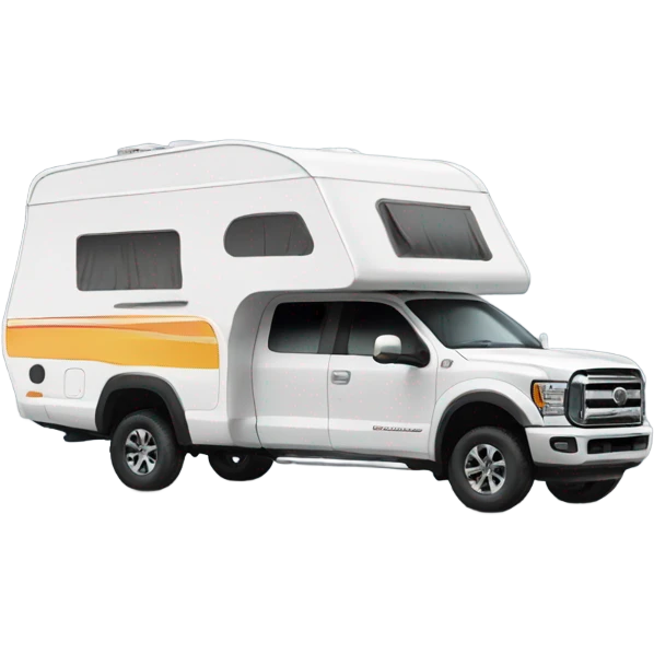 Two axle camper with pickup emoji